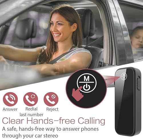 Miniatura 4 de LOFICOPER Receptor transmisor Bluetooth, adaptador auxiliar Bluetooth 5.0 para automóvil, adaptador de audio inalámbrico 2 en 1 de 0.138 in para TV,