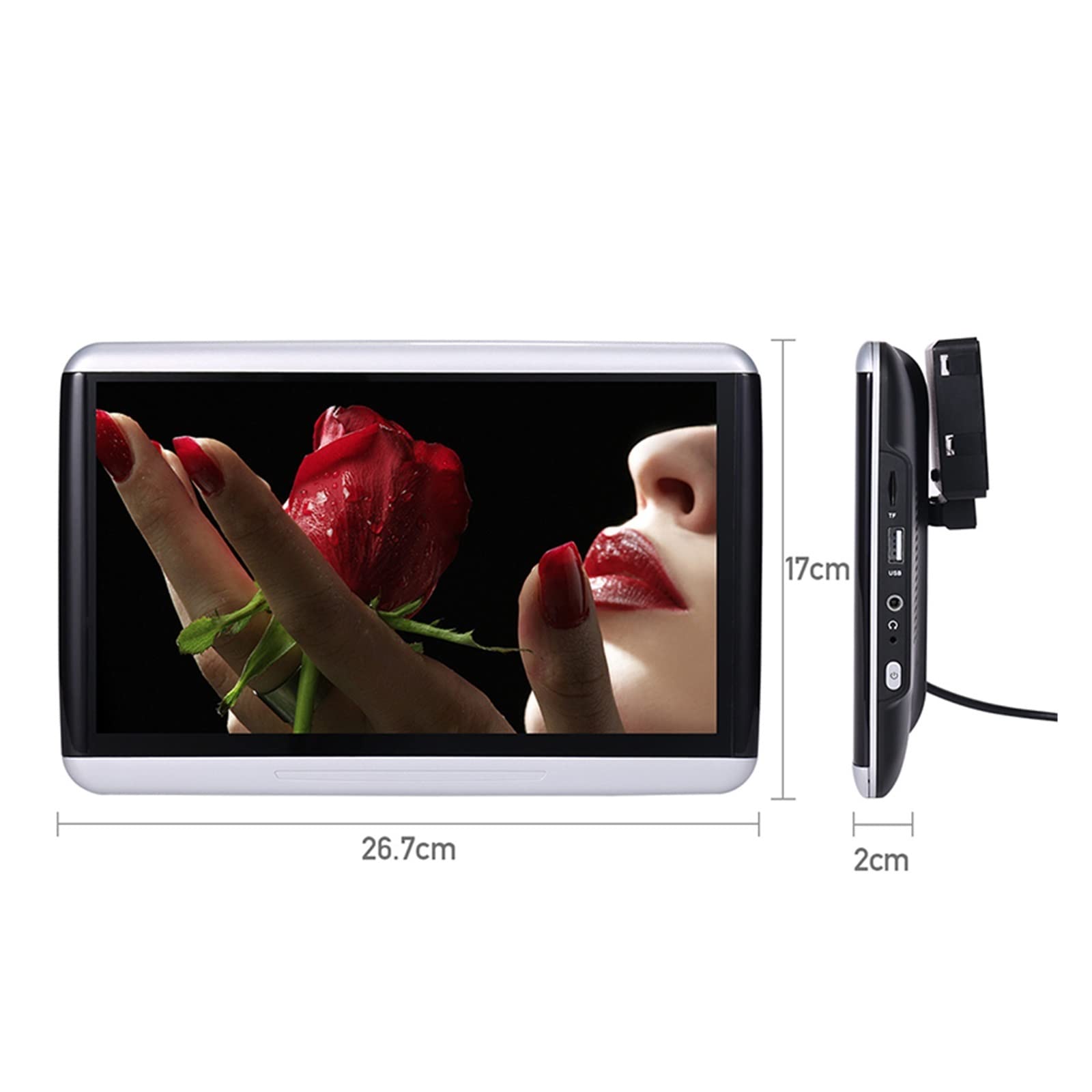 Lettore DVD portatile per lettori video per poggia Monitor for poggiatesta for auto Display da 10,6 pollici Link Standalone 1080P 4K Video WiFi/Bluetooth/USB/SD Lettore multimediale con schermo rotant
