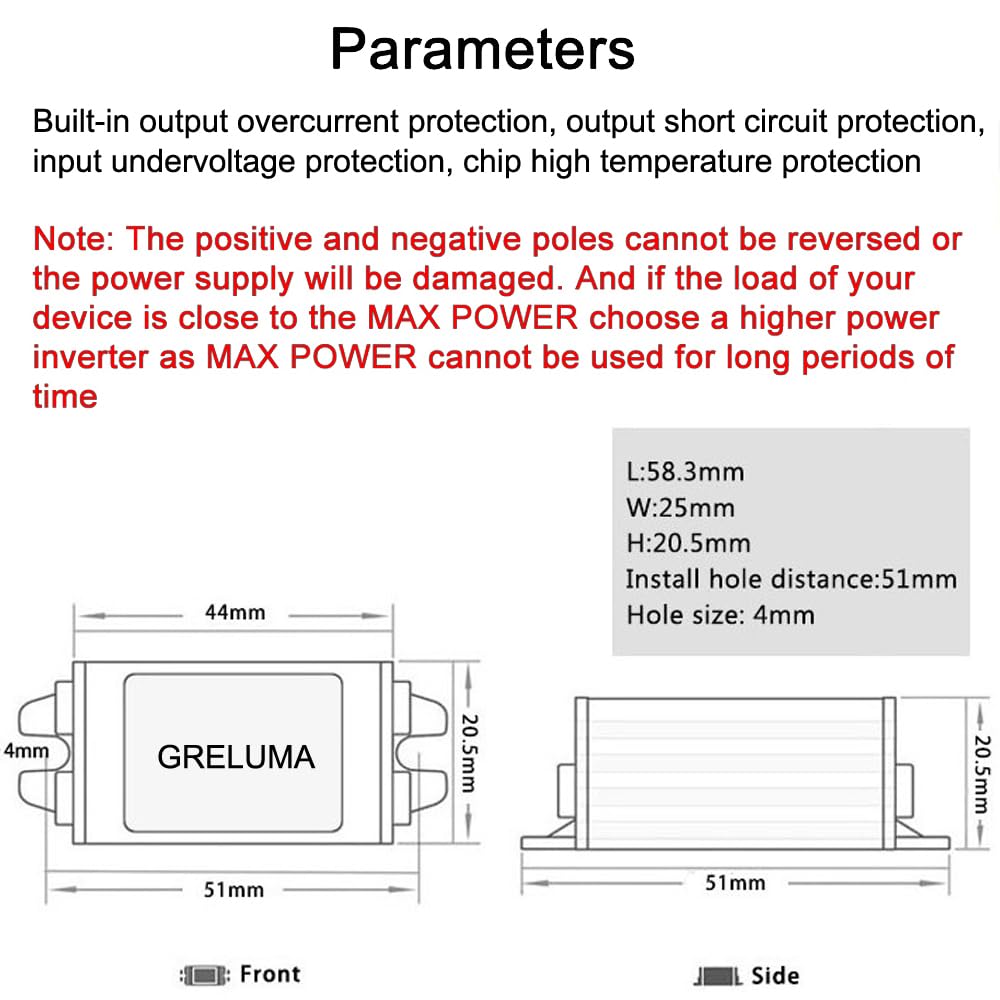 Greluma 1 pezzo convertitore di tensione step down DC 12V 24V a 5V 5A(ingressi 8-40V),riduttore di tensione del modulo regolatore di potenza da 25W per auto sistema solare della barca del camion