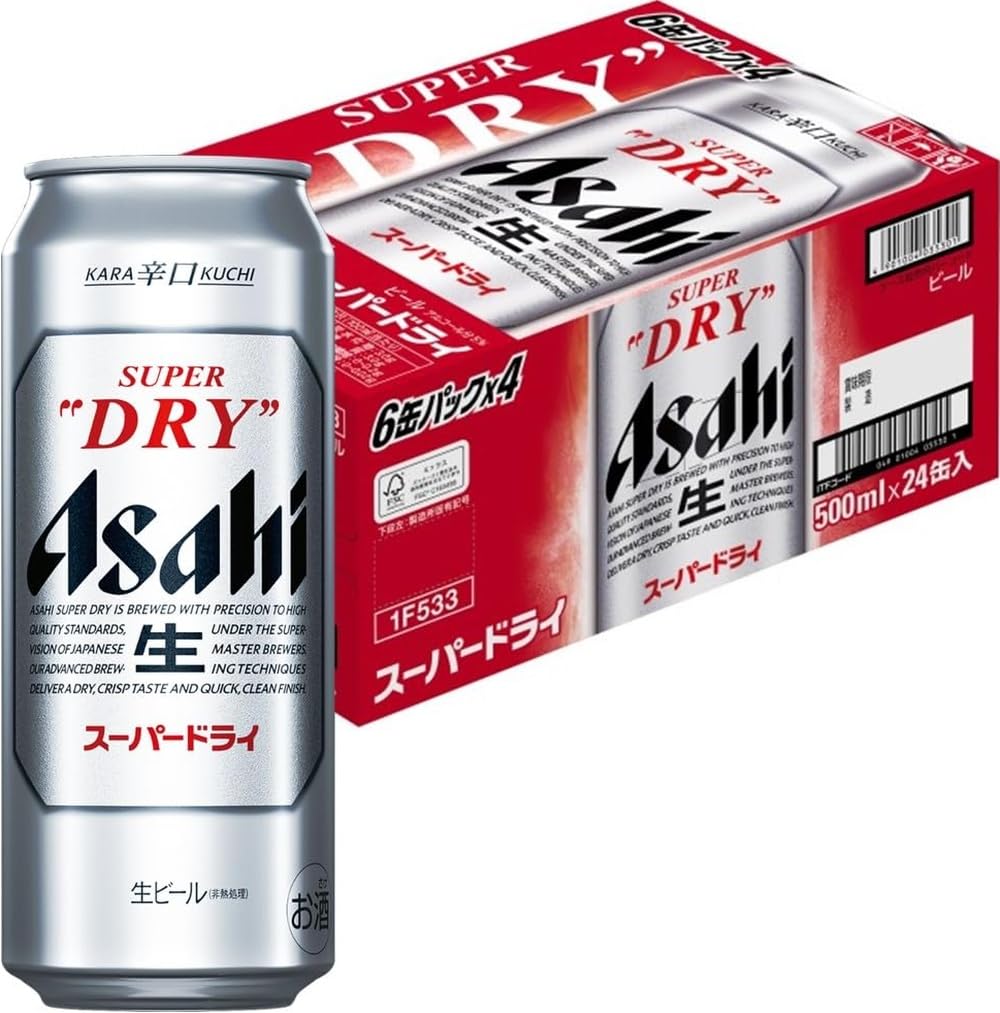 Asahi Super Dry 500ml 24缶 ケース Amazon.co.jp: アサヒ スーパードライ 缶 500ml 6缶パック×4 500ml