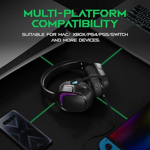 Miniatura 3 de Black Shark Auriculares con cable, micrófono ultra claro y flexible en la oreja, controladores dinámicos de 1.969 in, graves profundos en línea,