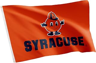 Syracuse University SU Flag - 3 x 5 Feet Orange Banner, Indoor/Outdoor Durable Fabric, 100% Polyester Design (Style 5)