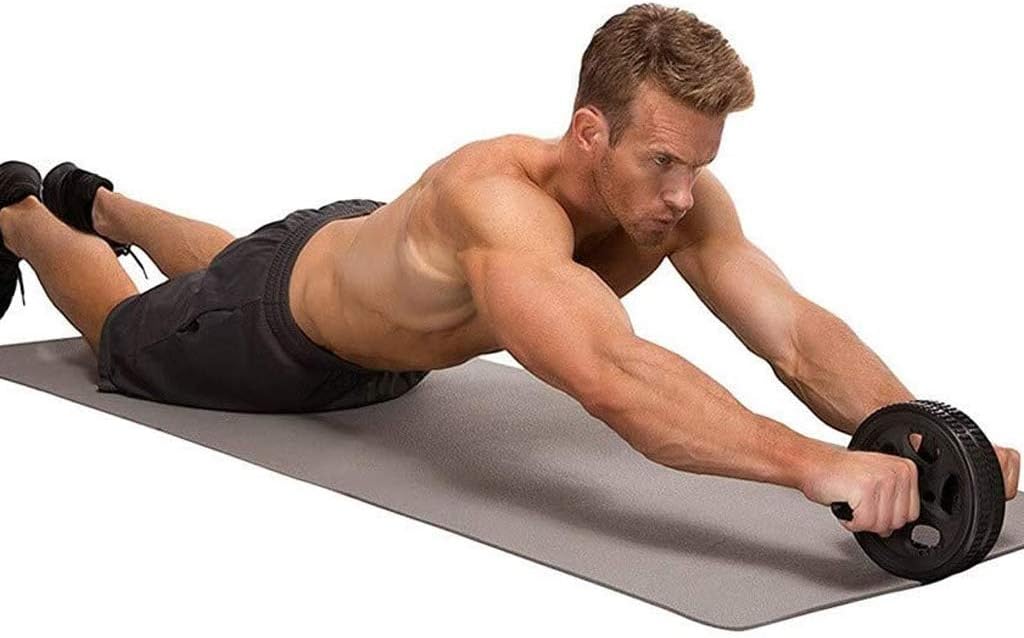 Wheel Ab Exerciser- Abdominal Rollout Equipment with Anti Slip Grips and Wheels