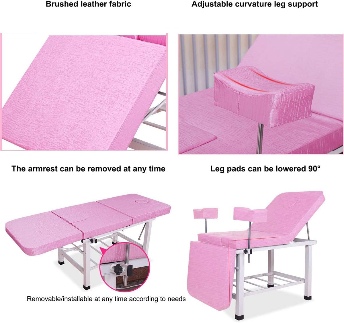 ZJDU Massage Bed, Medical Exam Table,Facial Table Tattoo Chair Massage Bed,Facial Chair Adjustable Professional for Salon Beauty Spa, Can Bear 500Kg,Black : Beauty & Personal Care