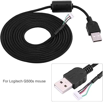 2meters USB Mouse Line Wire Cable, Replacement Repair Accessory, USB Mouse Cable Replacement for G500s Game Mouse