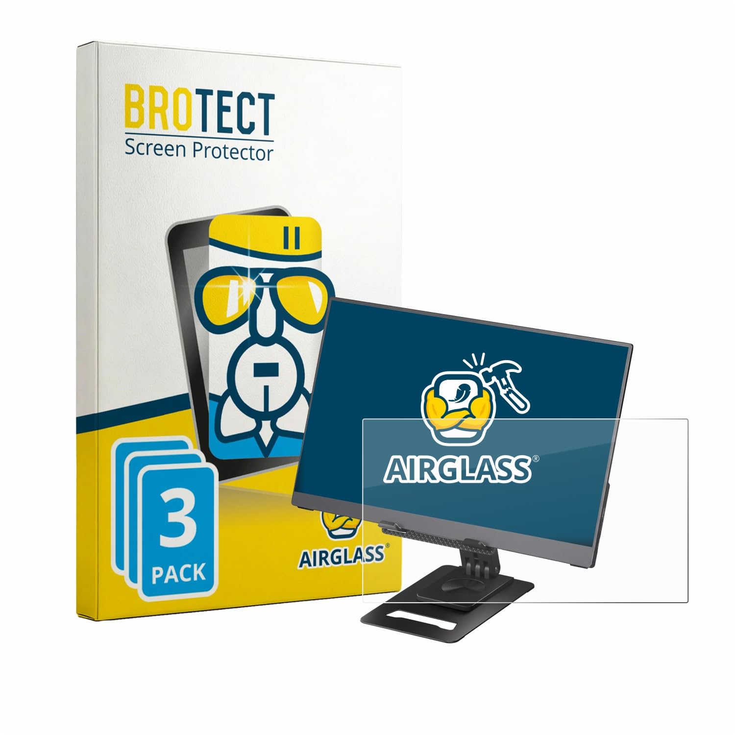 brotect Pellicola Protettiva Vetro per Ingnok YN02D 15.6" Protezione Schermo (3 Pezzi) [Durezza Estrema 9H, Chiaro]