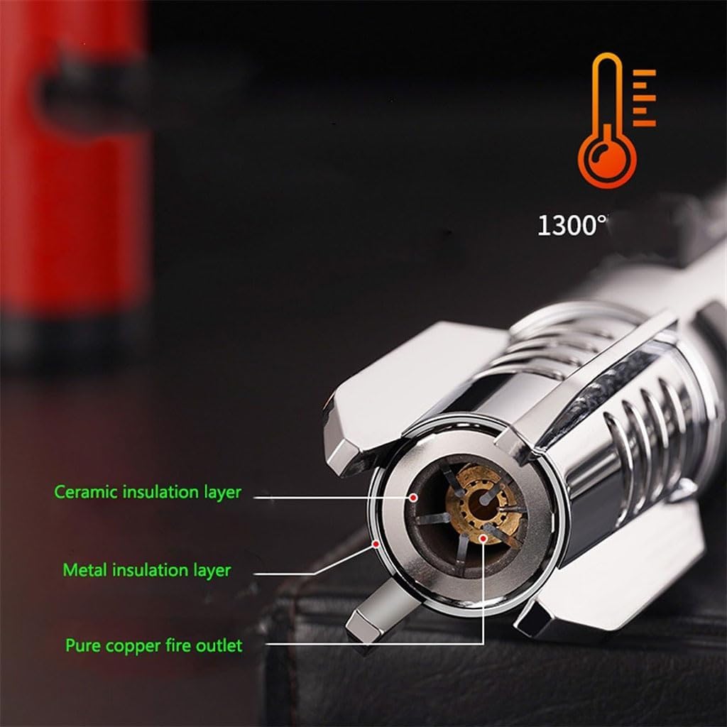 Kitchen Cooking Torch Lighter Refillable Butane Adjustable Red Flame, for Creme Brulee,BBQ and Baking(2pack d)