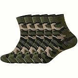 DMMWCX Sock 5 Pairs Of Men'S Socks Camouflage Compression Mid-Calf Socks For Everyday Wear-Green-5 Pairs