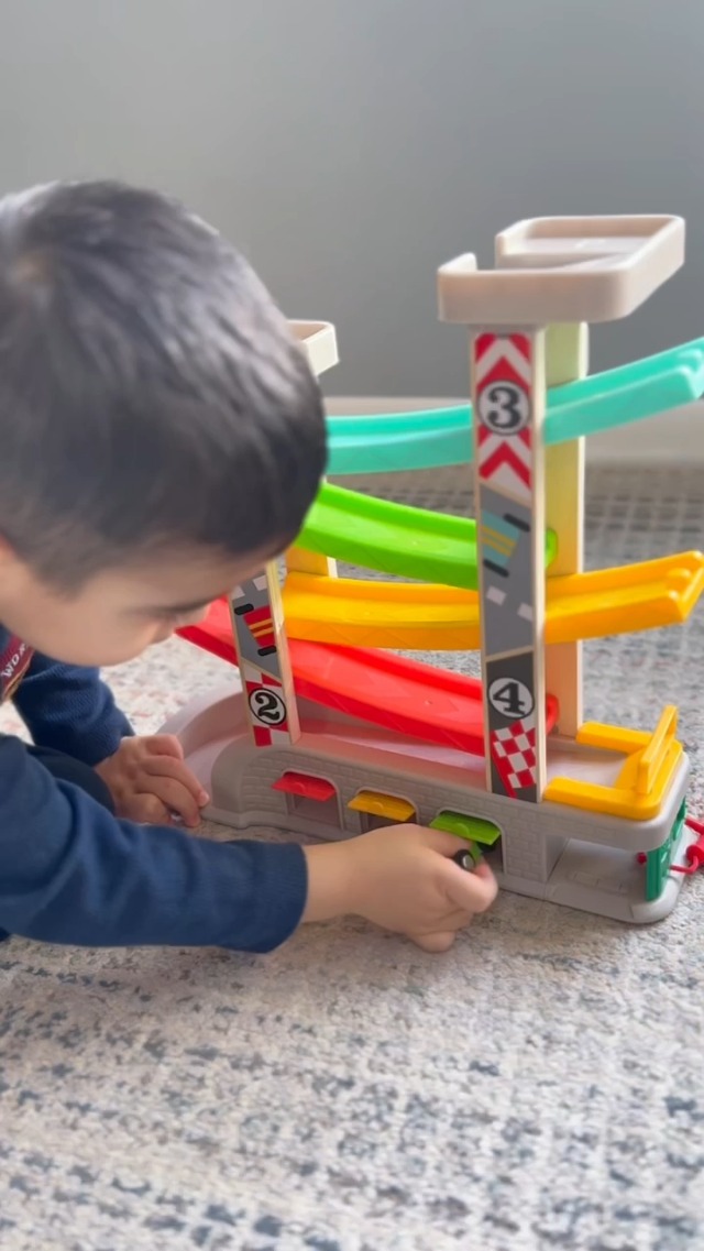 Rampa de Madera para Carreras | Juguete de Rampa para Autos de Niños Pequeños para Habilidades Motoras