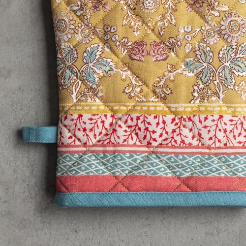 Maison d’Hermine Ofenhandschuh- und Topflappen-Set aus 100% Baumwolle (19 x 33 cm & 20 x 20 cm), hitzebeständige Handschuhe mit Schlaufe zum Anfassen heißer Pfannen, Muttertagsgeschenke