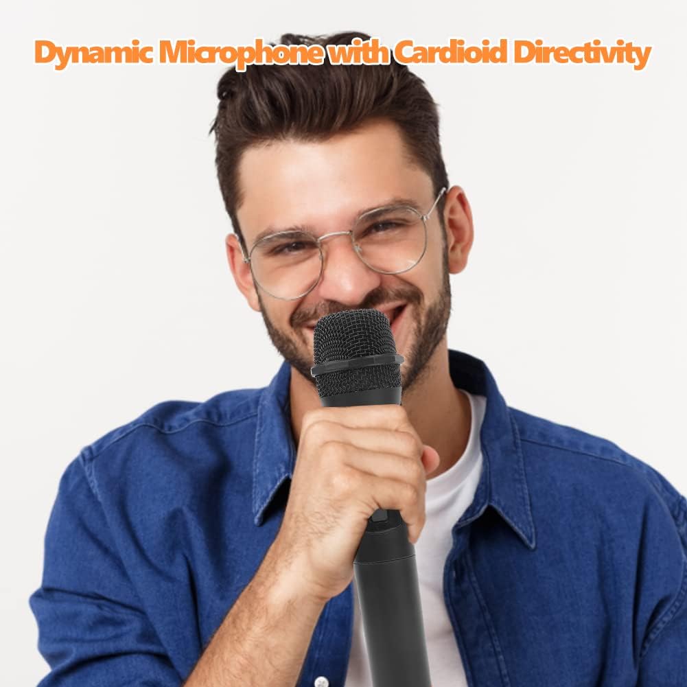 Wireless Microphone, UHF Wireless Handheld Dynamic Mic System Set with