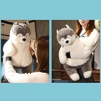 Vista 7 de ronivia Husky - Animales de peluche con peso, 17 pulgadas, 3.5 libras, juguete de peluche de perro Husky con peso grande, regalo para niños y niñas
