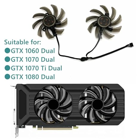 GA91S2U Graphics Card Cooling Fan Replacement for Palit GTX 1060 1070 1070Ti 1080 Dual Quiet Cooler Fan