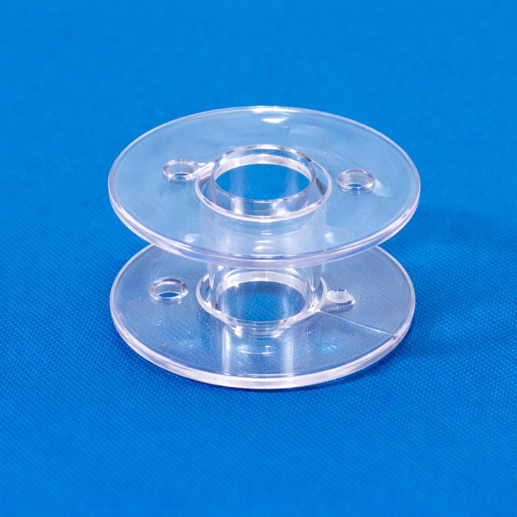 LYSOO 12 PCS Plastic Bobbin Set for Automatic Sewing Machine – Durable Transparent Bobbins for Smooth Threading
