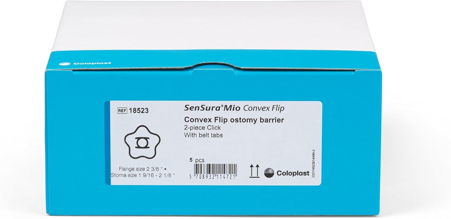 SenSura Mio Convex Flip Precut, Extended Wear Ostomy Barrier Elastic Adhesive 60 mm Flange 5 per Box 18523
