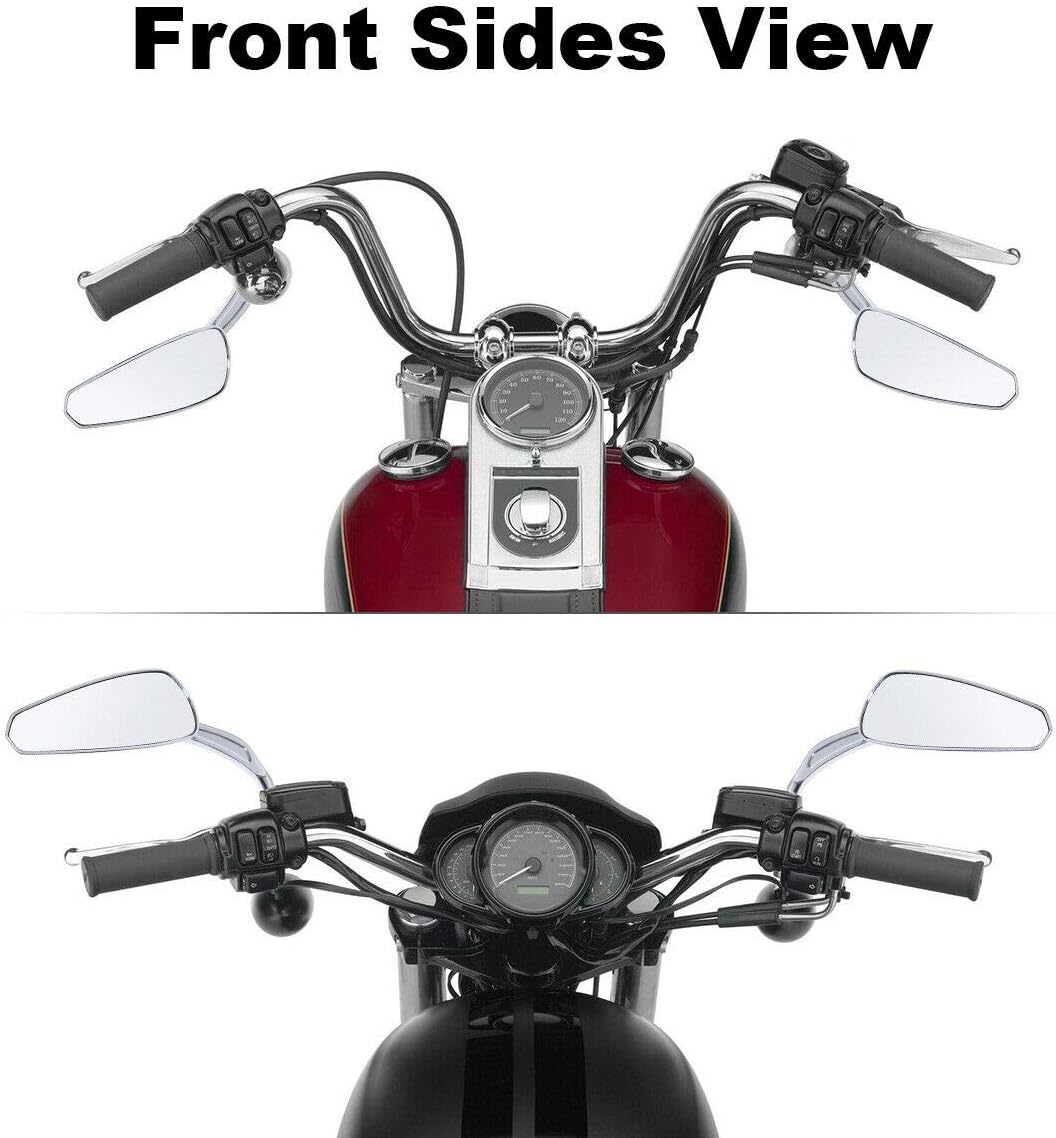 TCMT Chrome Tribal Rear Mirror Fits For Harley Sportster XL1200 883 Softail Fat Bob Street Bob Low Rider Touring Road King Road Glide Street Glide Electra Glide