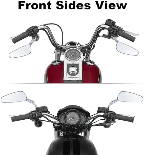 Miniatura 7 de TCMT Espejo trasero tribal cromado para Harley Sportster XL1200 883 Softail Fat Bob Street Bob Low Rider Touring Road King Road Glide Street Glide