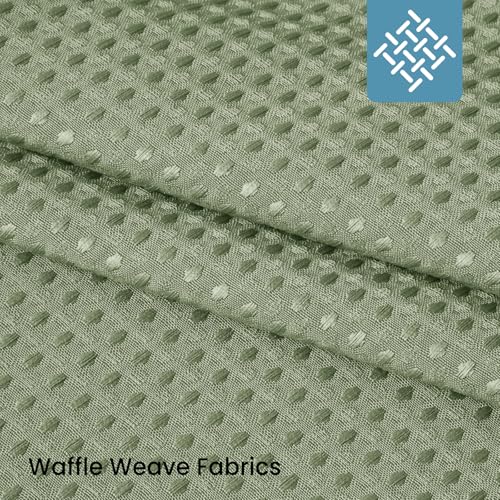 No Hook Shower Curtain with Snap in Fabric Liner- Hotel Style Waffle Weave Shower Curtains with See Through Top Window for Bathroom, Sage Green, 71" W x 74" L by Aovfy - Image 2