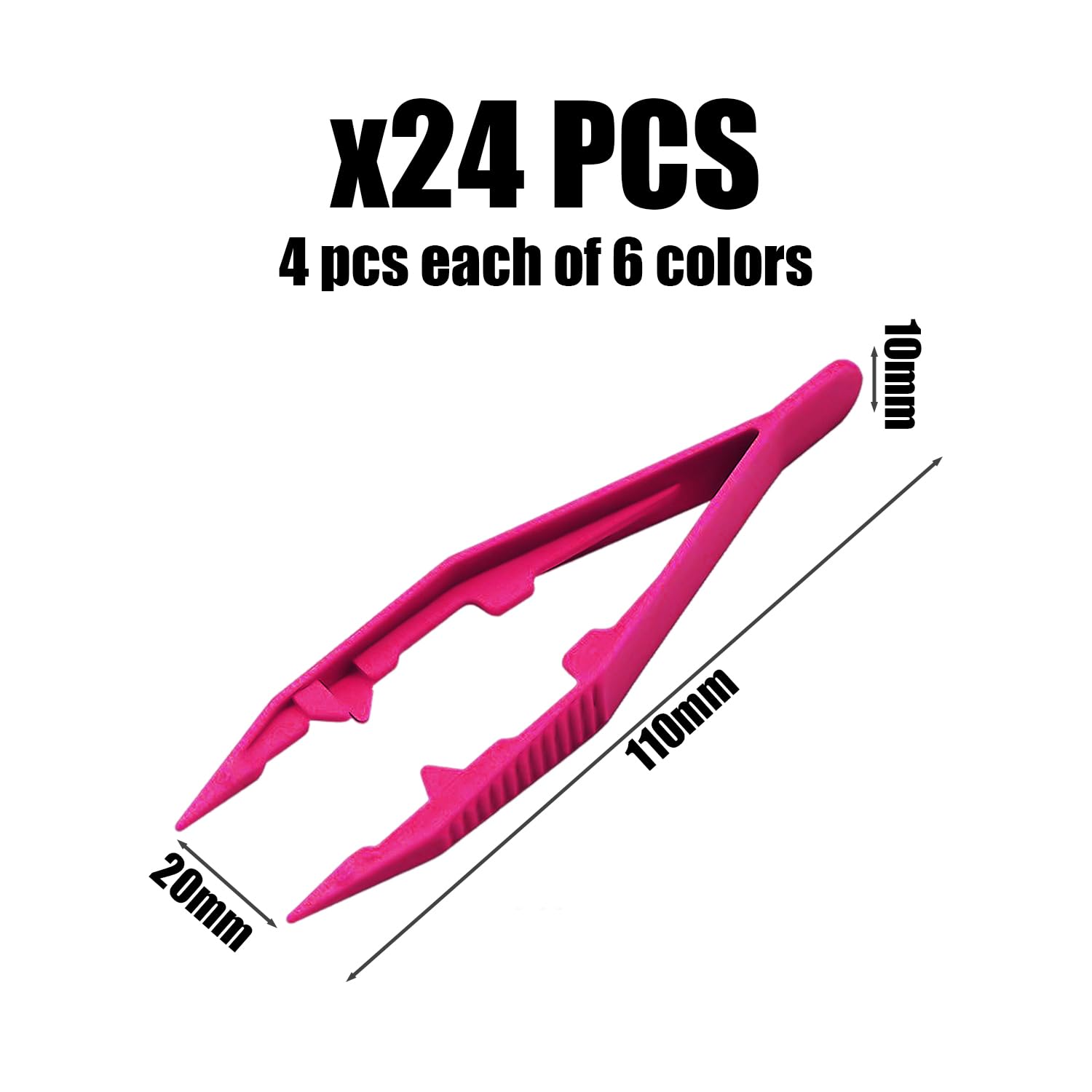 HDGSAFD Lot De 24 Pinces à Épiler Pour Enfants – Plastique Coloré, Outils DIY Manuels, 10 Cm, Multicolores – Bricolage Et Créativité