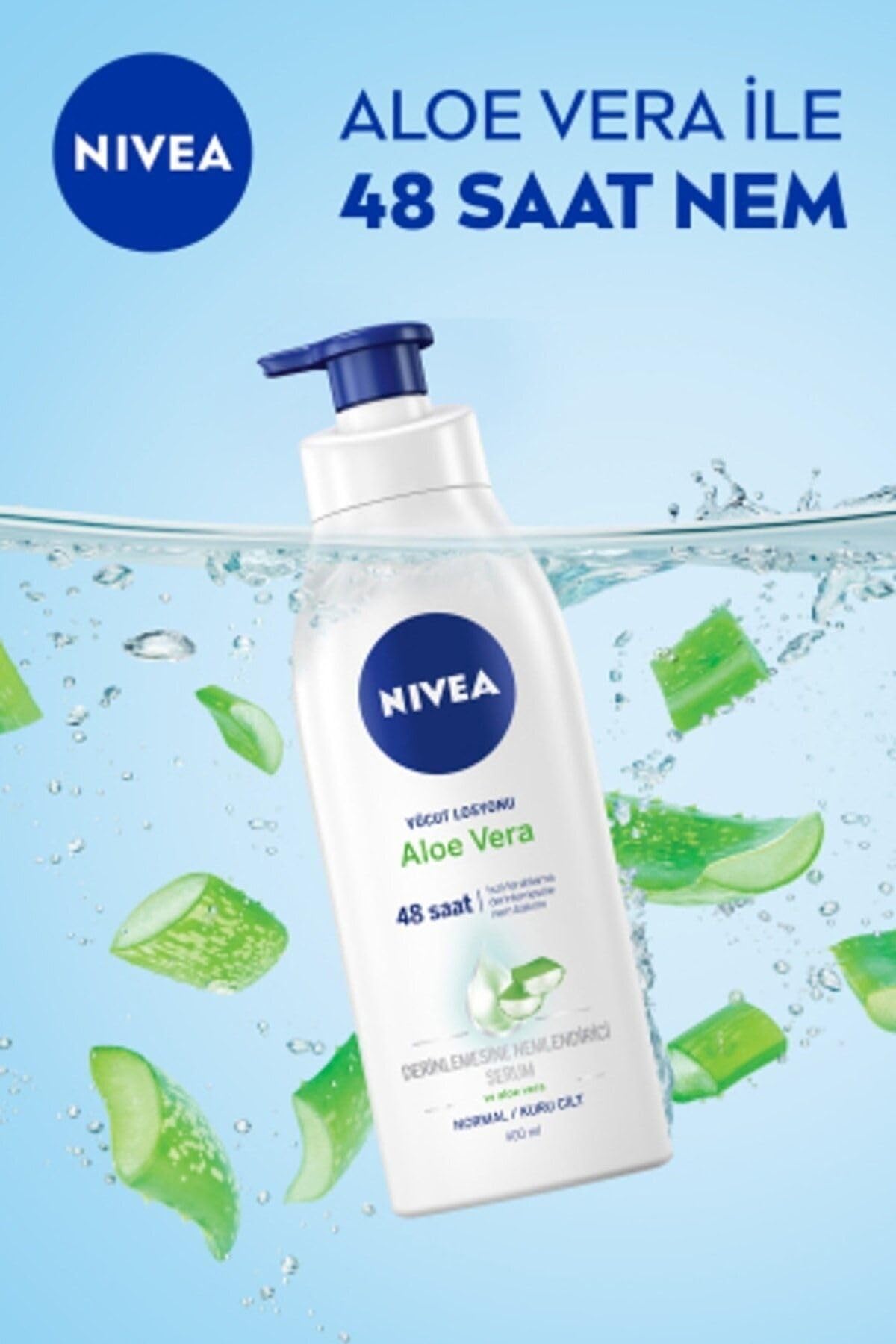 Aloe Vera Vücut Losyonu Normal Kuru Ciltler Için, Derinlemesine Nemlendirici Krem 400 Ml