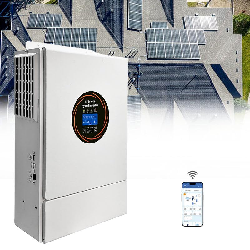 Inverter Solare Ibrido da 5500 W, Inverter a Onda sinusoidale Pura Fuori Rete da 48 V, 110 V-230 V, con Regolazione della Carica Solare MPPT da 120 A, Supporto Parallelo,220V/240V