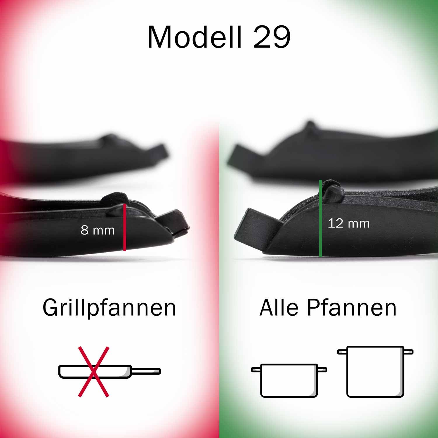 Pfannengriffe 100% kompatibel mit AMC – Gewinde aus Messing und Bakelit Anti-Verbrühung – Set mit 2 Griffen