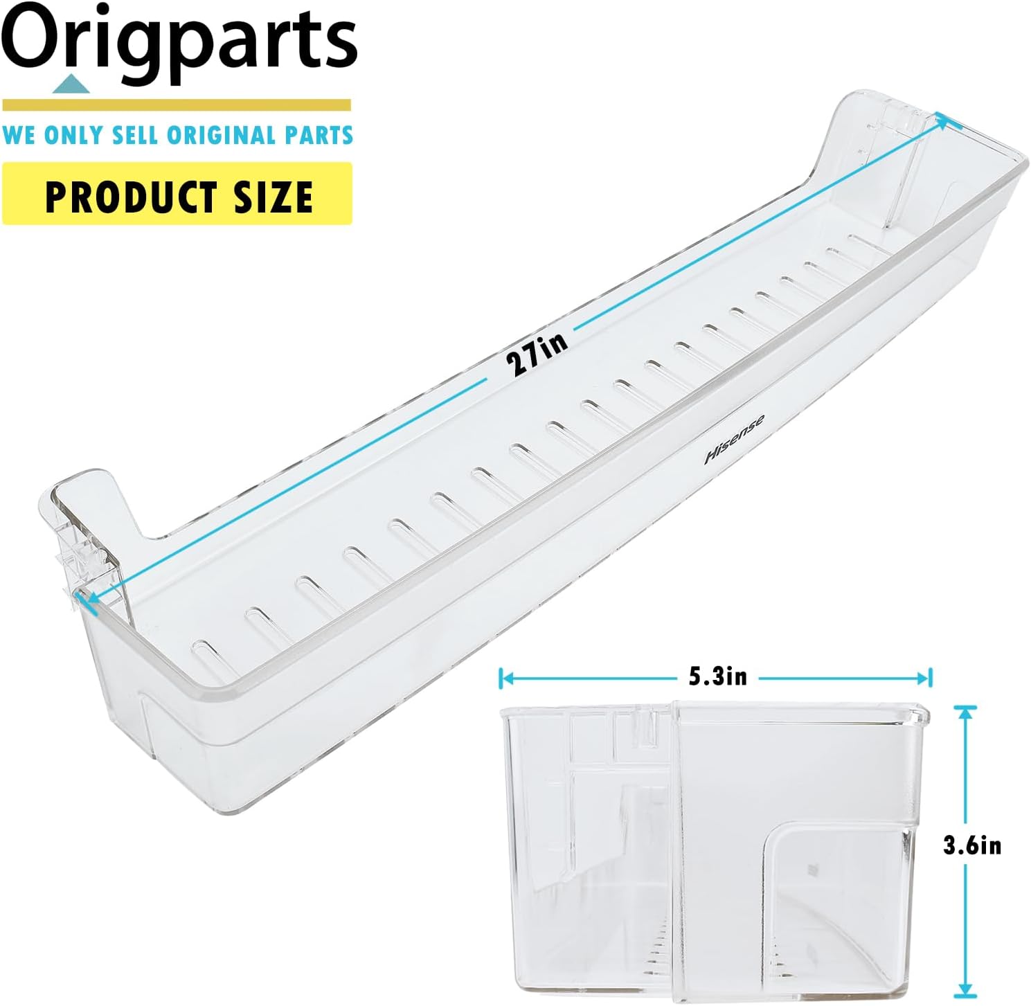 K4098731 Refrigerator Long Door Bin Middle Shelf for Hisense HBM17158SS OEM Replacement Parts