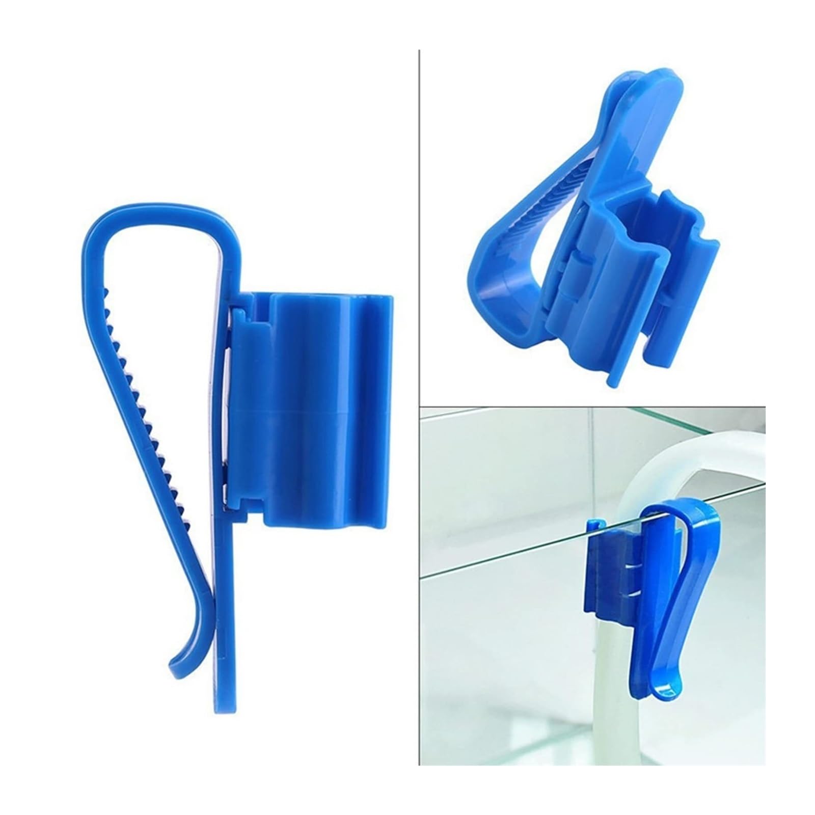 1 Packung Aquarium-Schlauchschellen, verstellbarer Aquarium-Rohrhalter für Schläuche mit 0,8 cm - 1,6 cm Durchmesser, schwarze Kunststoff-Montageklemmen für Wasserwechsel und Reinigung