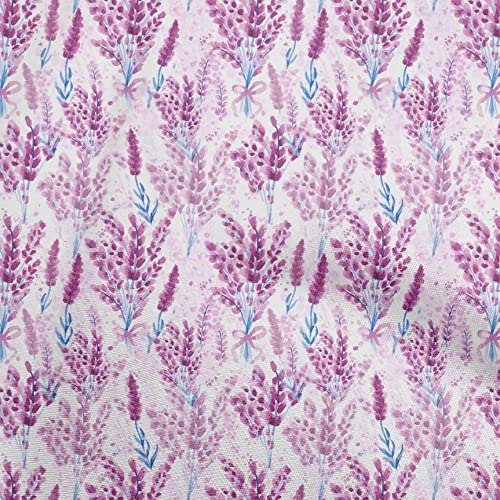 oneOone Cotton Cambric Pink Fabric Floral Craft Projects Decor Fabric Printed By The Yard 56 Inch Wide-253