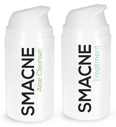 SMACNE Kit de tratamiento para el acné de 60 días con aceite de árbol de té, peróxido de benzoilo, aceite de jojoba, aloe vera, ácido salicílico,