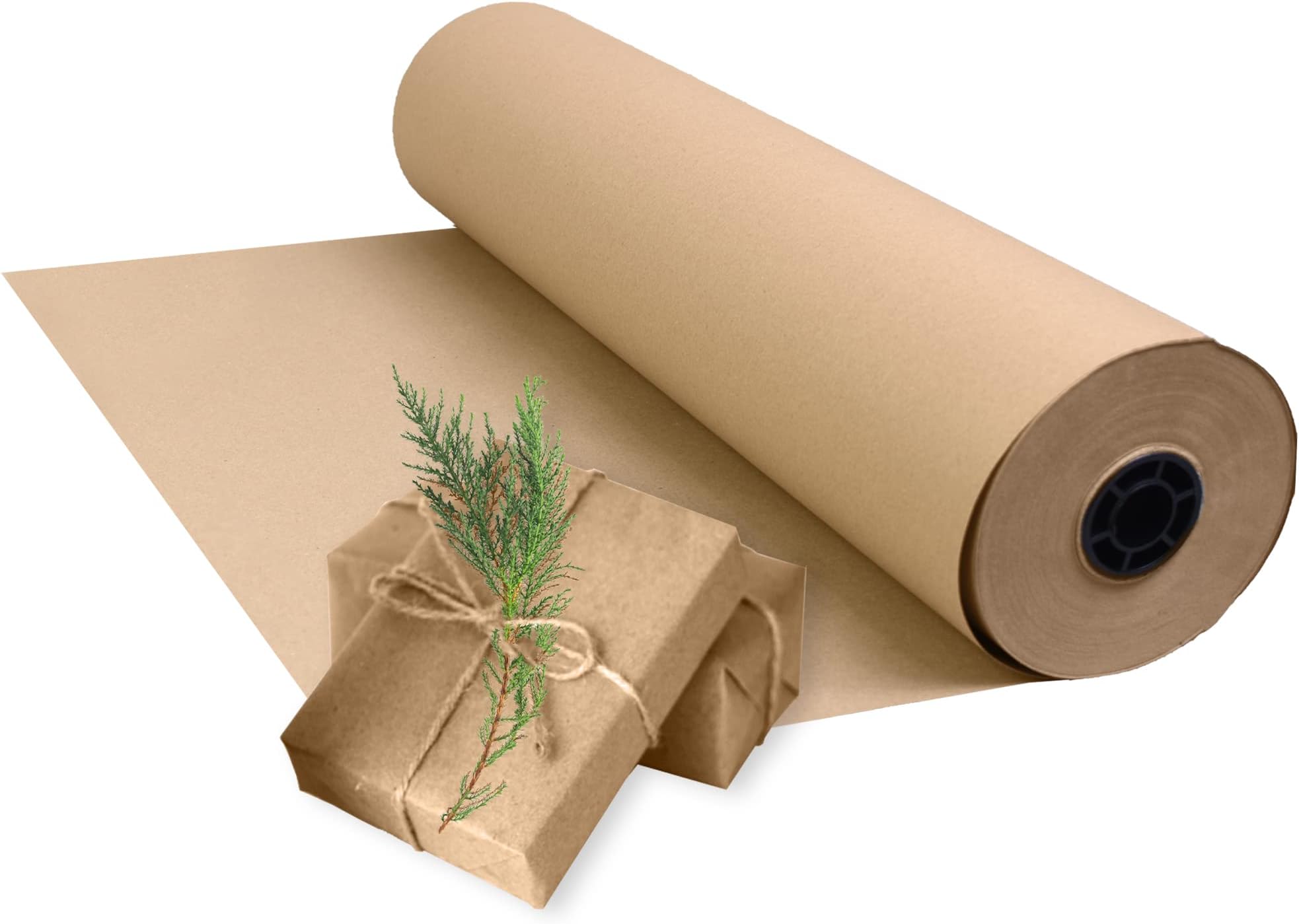 Brown Kraft Wrapping Paper - 500mm x 100m - (Pick Roll Size) - Recyclable Multipurpose Paper Roll with a Premium & Rustic Finish - For Gift Wrapping, Parcel Packing, Arts & Craft