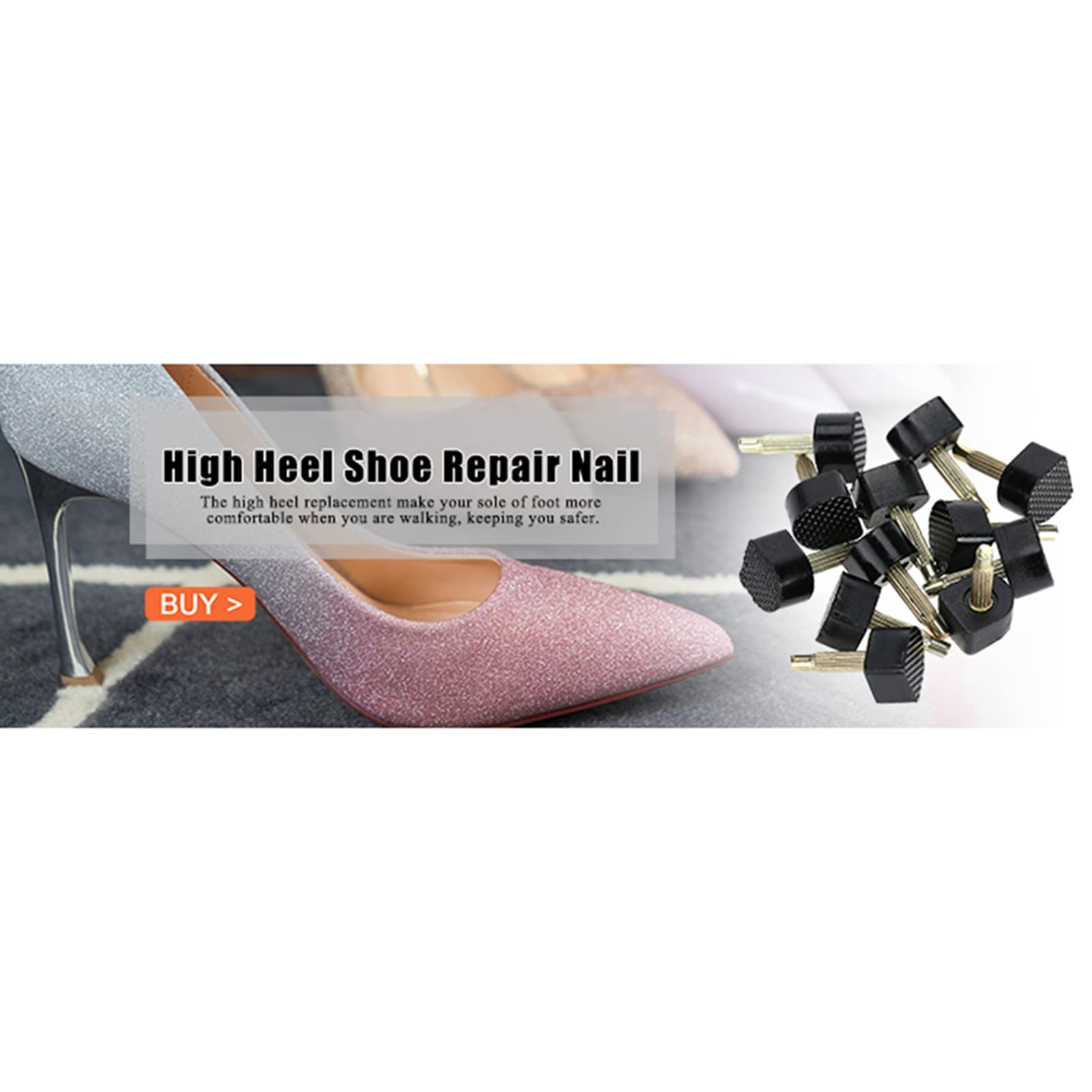 Talones antideslizantes de caucho 60 pcs 5 diversos extremidades del uno mismo-reparación para los zapatos de las mujeres Los talones altos Bombas Extremidades del talón Accesorio del zapato