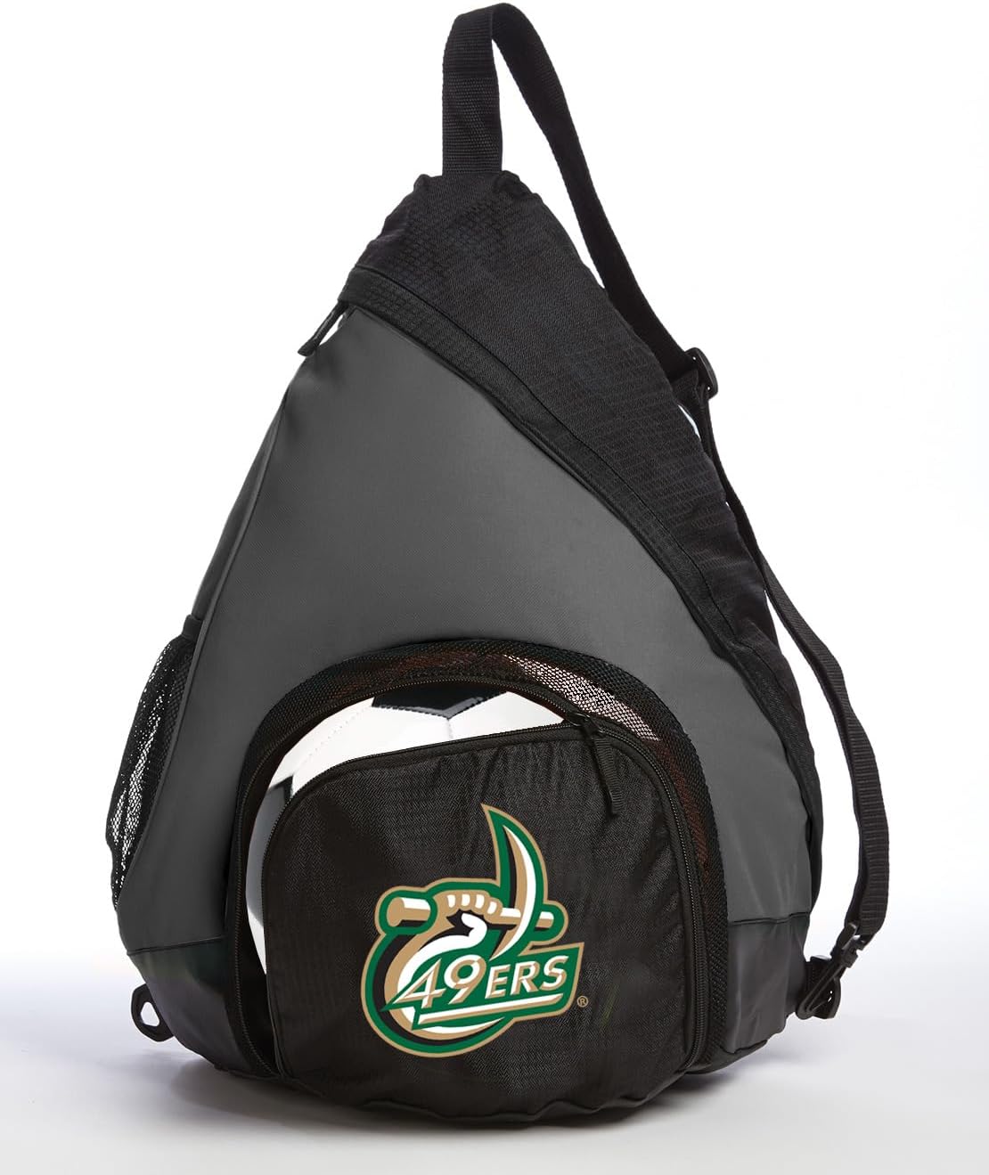 Broad Bay UNC Charlotte Backpack with Soccer Ball or UNCC Volleyball Bag Sports Gear Compartment Practice Bag Black