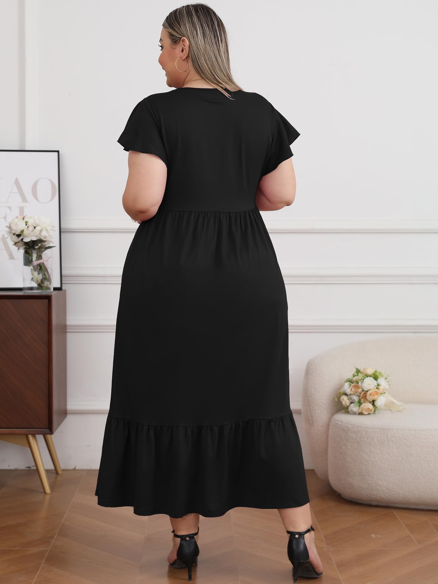 Moon Wood Vestido Largo Verano Mujer Tallas Grandes Vestidos Casual Corto Manga de Primavera Vestido Playa de Fiestade Elegantes