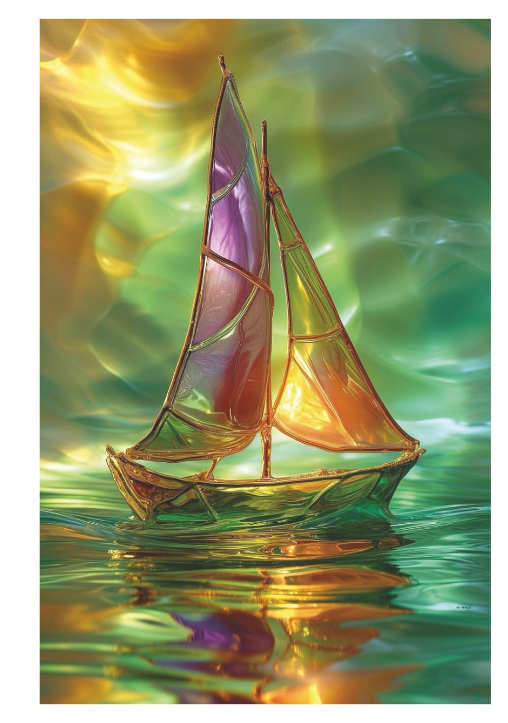 Bateau de réflexion miroir pour décoration moderne de bassin de jardin