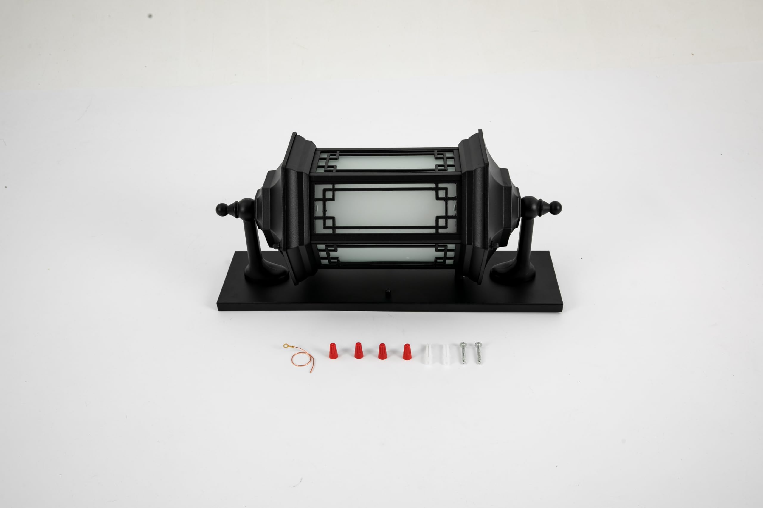Outdoor-Wandleuchte im Retro-Stil, für den Garten und die Veranda | Wasserdicht Nach IP54, Kompatibel mit LED-, Glüh- und Halogenlampen, zwei Arme, Wandmontage, 23 × 12 × 70 cm, Schwarz