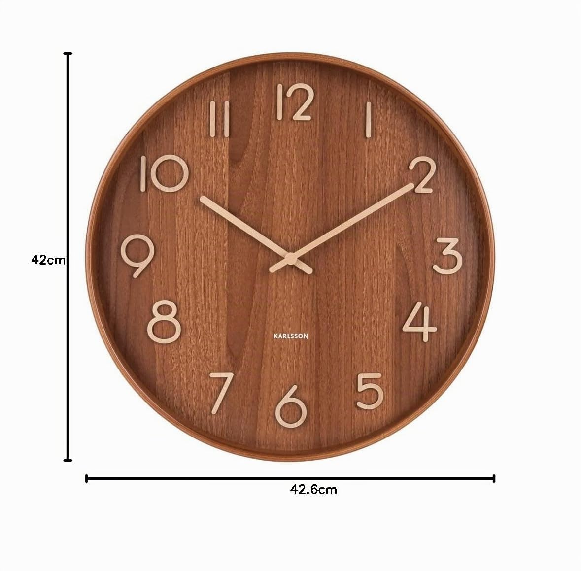 Karlsson KA5809DW - Reloj de Pared Redondo (40 x 4,5 cm), Color marrón
