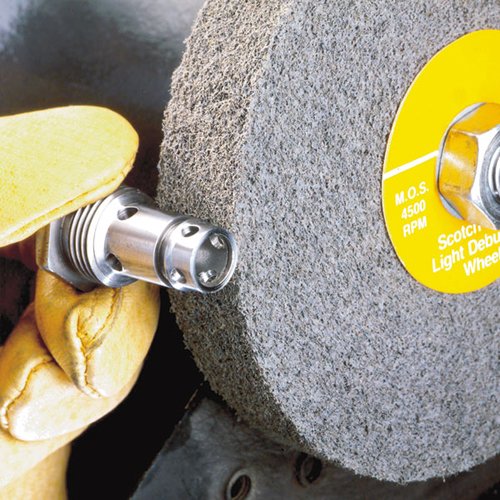 3M Scotch-Brite LD-WL Convolute Silicon Carbide Medium Deburring Wheel - Fine Grade - Arbor Attachment - 12 in Diameter - 5 in Center Hole - 1 in Thickness - 01670 [PRICE is per WHEEL]