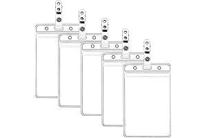 Vertical ID Badge Holder Pack of 5 Clear Durable Card Protector