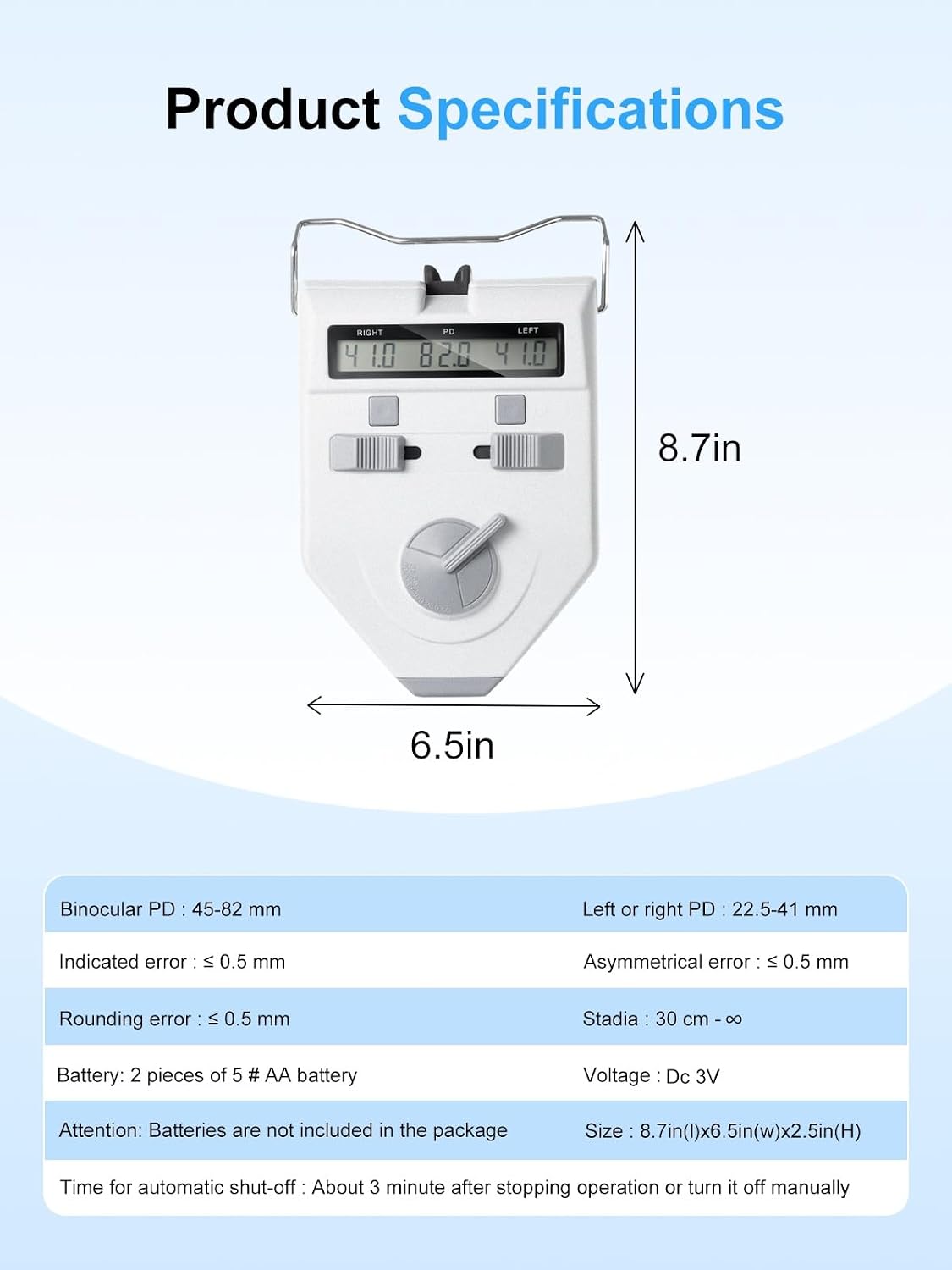 Pupil Distance Meter - Digital Optical Pupilometer Professional Measuring Tool for Optometry & Eye Care Settings