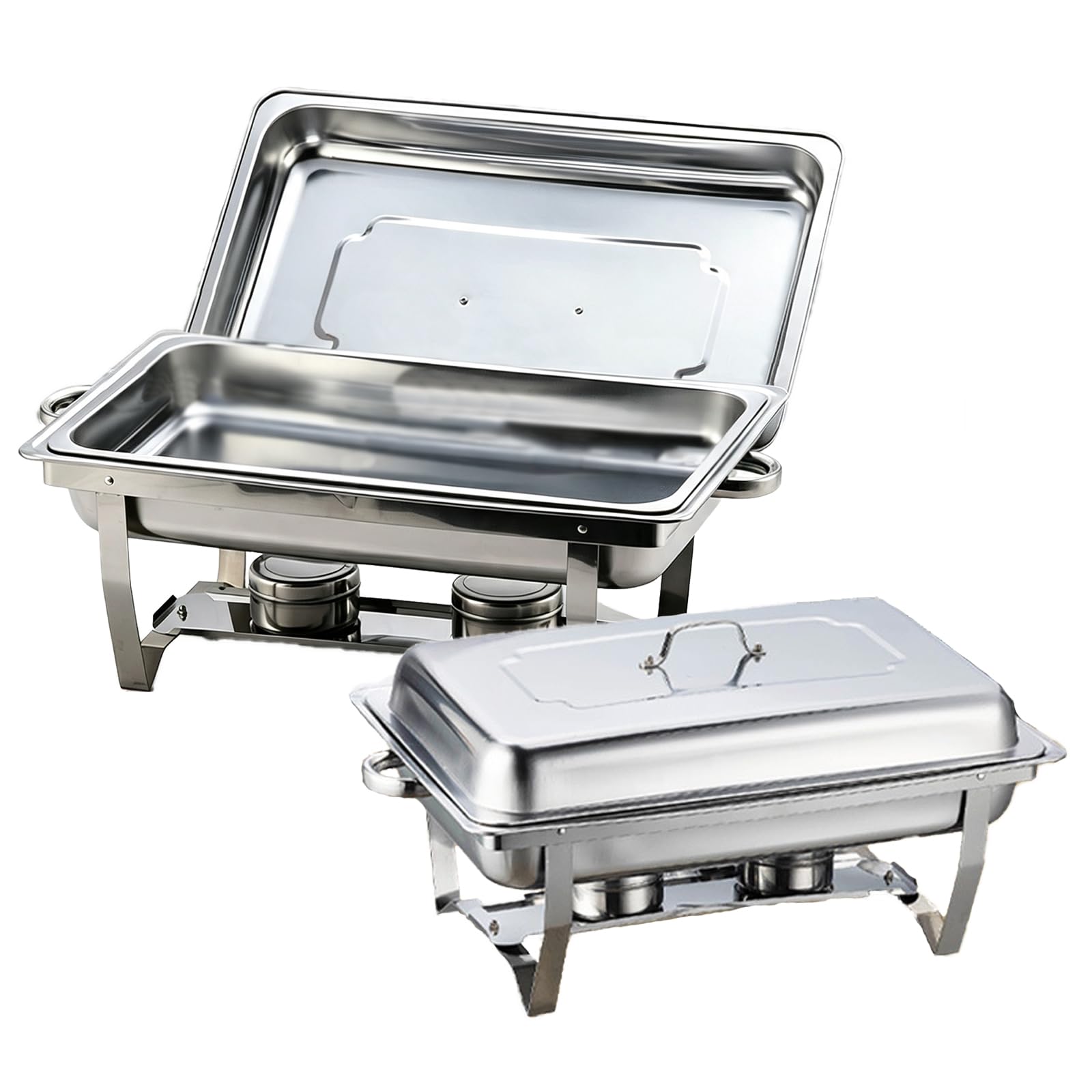 Calentador de Alimentos Bufé, Servidor de Calentador Buffet | Chafing Dish de Acero Inoxidable para Buffet con Pinzas y Cucharas para Fiestas, Catering, Banquetes