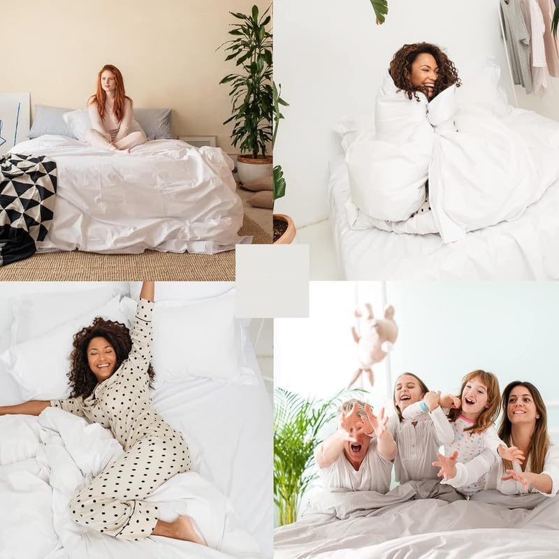 Miniatura 7 de Lujosa funda de edredón suave de 800 hilos, 100% algodón egipcio, tamaño Queen de gran tamaño (98 x 98 pulgadas), 1 funda de edredón con cierre de