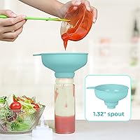 Vista 7 de Pisol Embudo de acero inoxidable de boca ancha + embudo de conservas de plástico de grado alimenticio