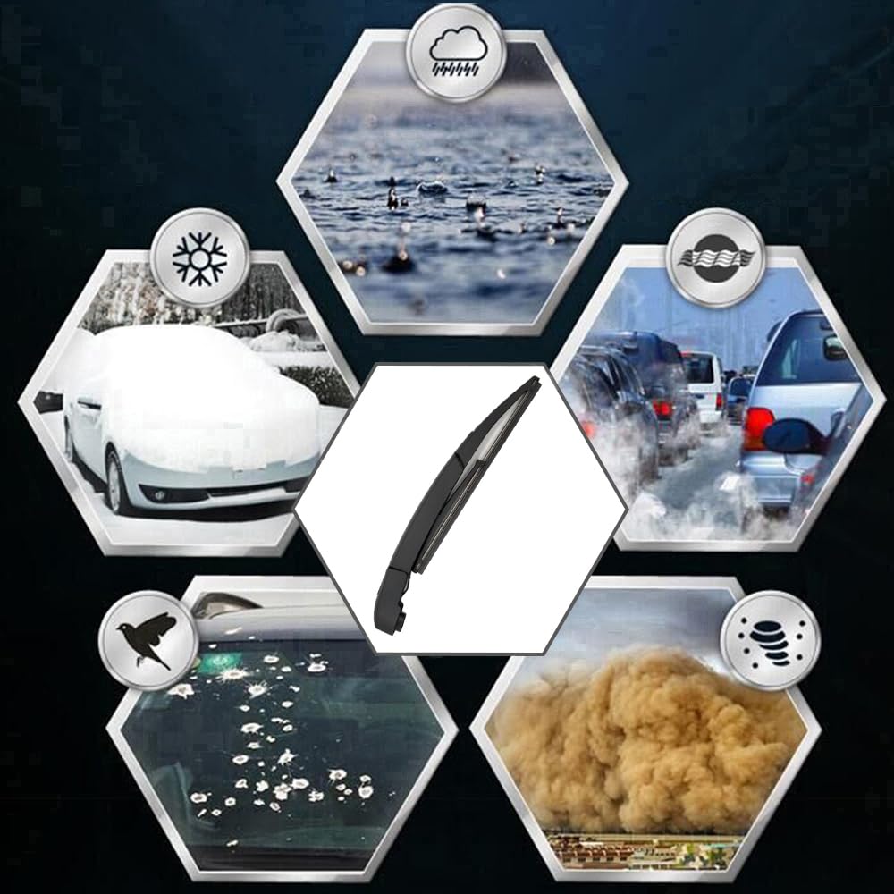 Brazo Limpiaparabrisas Trasero y Escobillas Limpiaparabrisas, Juego de Cuchillas del Brazo del Limpiaparabrisas Trasero Compatible con Fiat Tipo 2015-2020