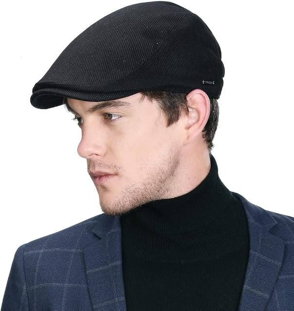 Jeff & Aimy Mens Flat Caps Wool Newsboy Cap Cabbie Gatsby Ivy Hat for Men Irish Winter Fall Golf Duckbill Driving Adjustable Fashion