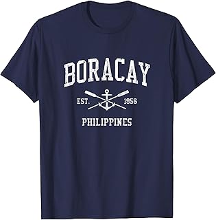 Boracay Vintage Crossed Oars & Boat Anchor Sports T-Shirt