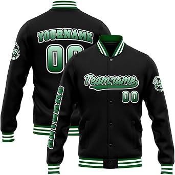Custom Varsity Jacket for Men Women and Youth with Personalized Letterman Jacket Printed Name, Number and Logo
