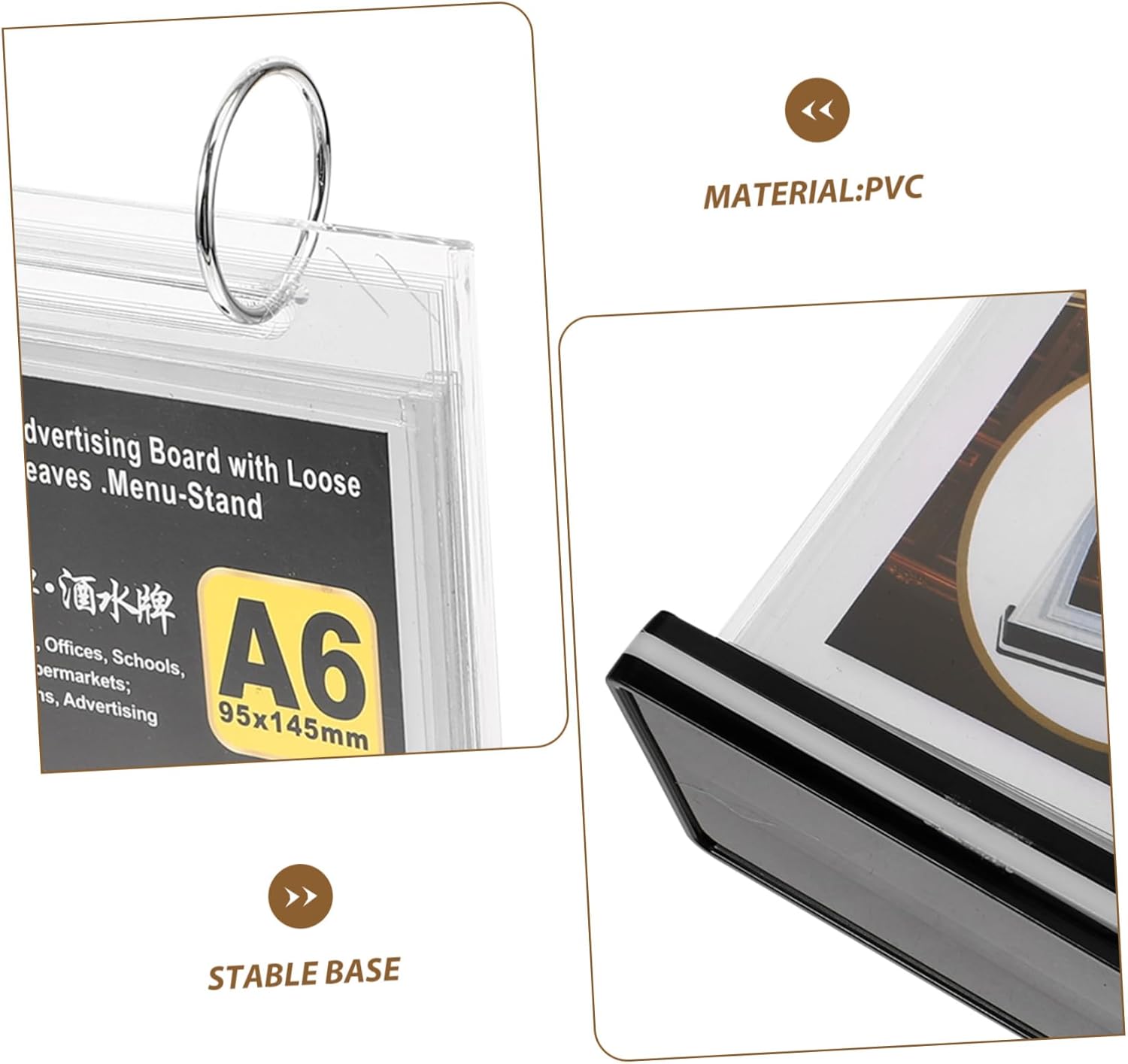 9pcs Menu Display Stand Holder for Restaurants Supermarkets Trade Shows Easy to Install Lightweight Double-sided Poster Stand Stable and for