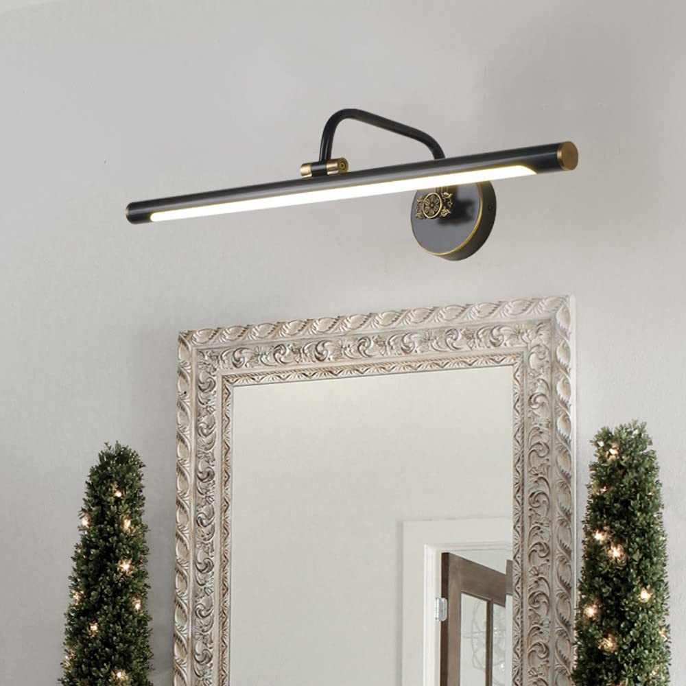 Jadssox Lampada da toeletta a LED Regolabile Lampada da Specchio da Bagno lineare Vintage, Lampade Frontali a Specchio Vintage Luci da toeletta da Bagno in Rame per Trucco, Illuminazione per Foto con