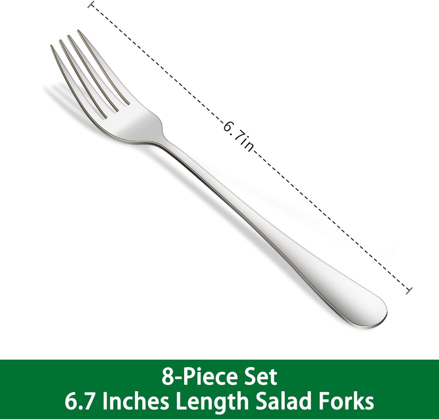 8-Piece 6.7 Inch Salad Forks Set,Durable Dishwasher Safe Stainless Steel Dessert Forks,Silverware Fork,Flatware Fork For Home Kitchen